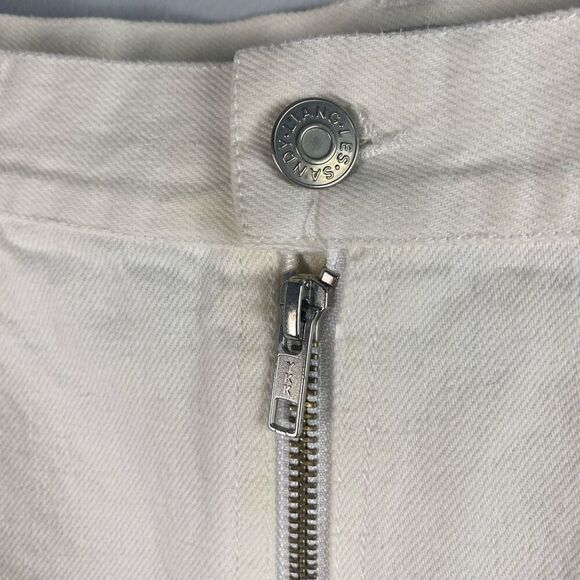 Sandy Liang Tams High Waisted Frayed Denim Mini Skirt - Picture 3 of 10